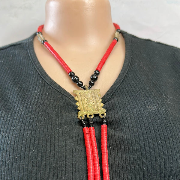 Ashanti Beaded Necklace (red symbol gateway)