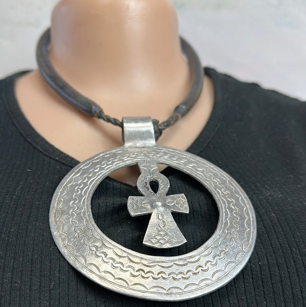 Leather Medallion Necklace 12