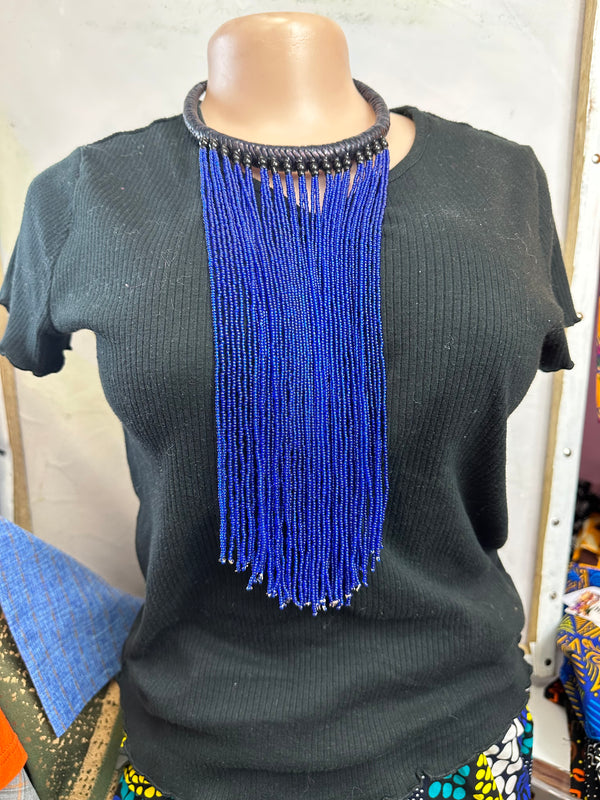 Masai Beaded Necklace (Goddess Royal Blue)