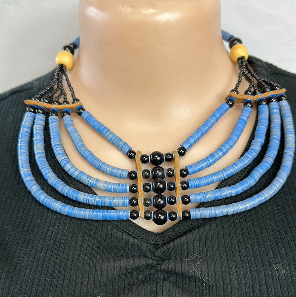 Akua Beaded Necklace (light blue)