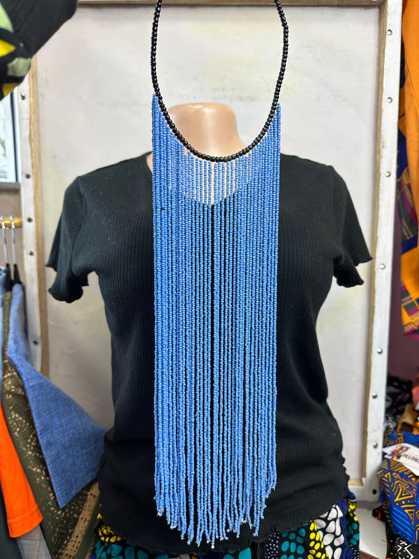 Masai Beaded Necklace (light blue)