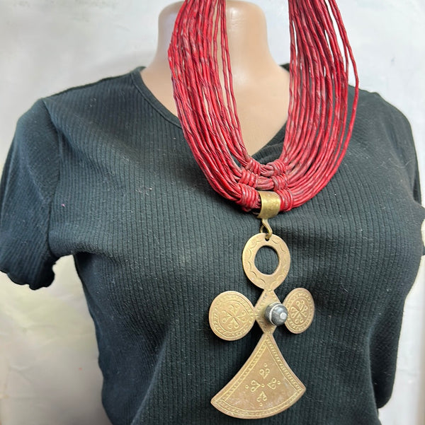 Leather Medallion Necklace 8