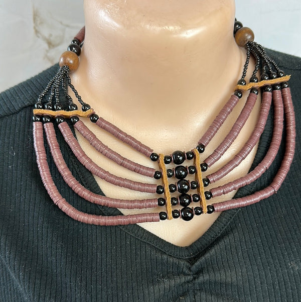 Akua Beaded Necklace (Brown)