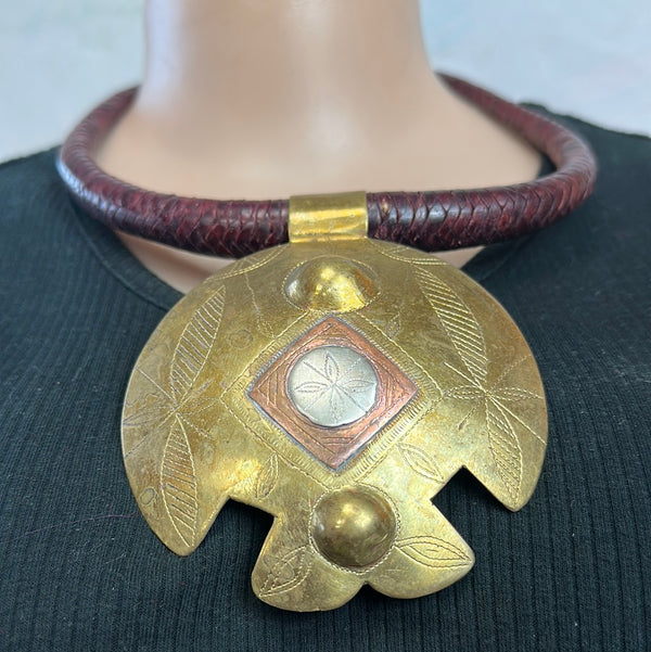 Leather Medallion Necklace 1