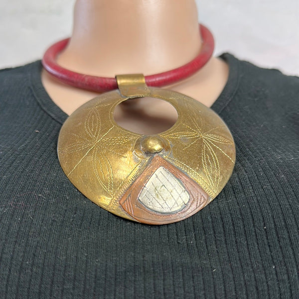 Leather Medallion Necklace 6