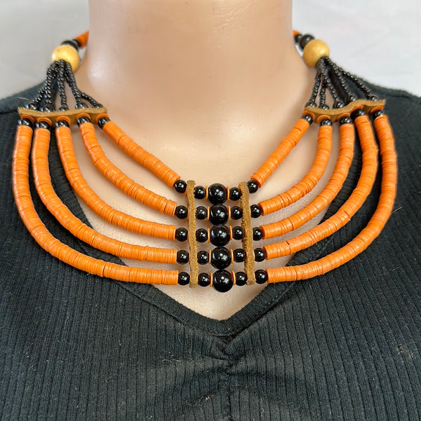 Akua Beaded Necklace(Orange)