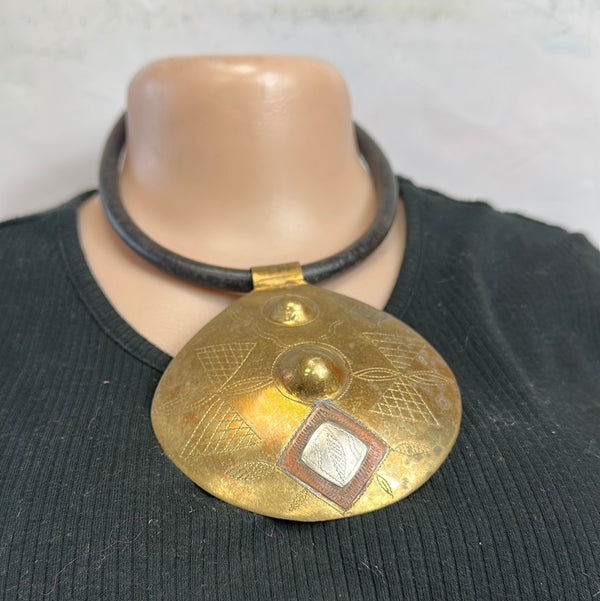 Leather Medallion Necklace 5