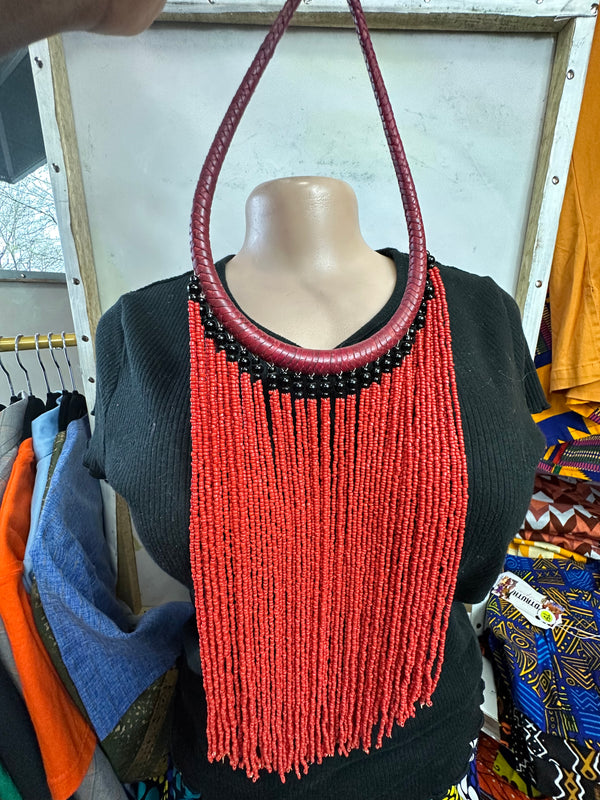 Masai Beaded Necklace (red)