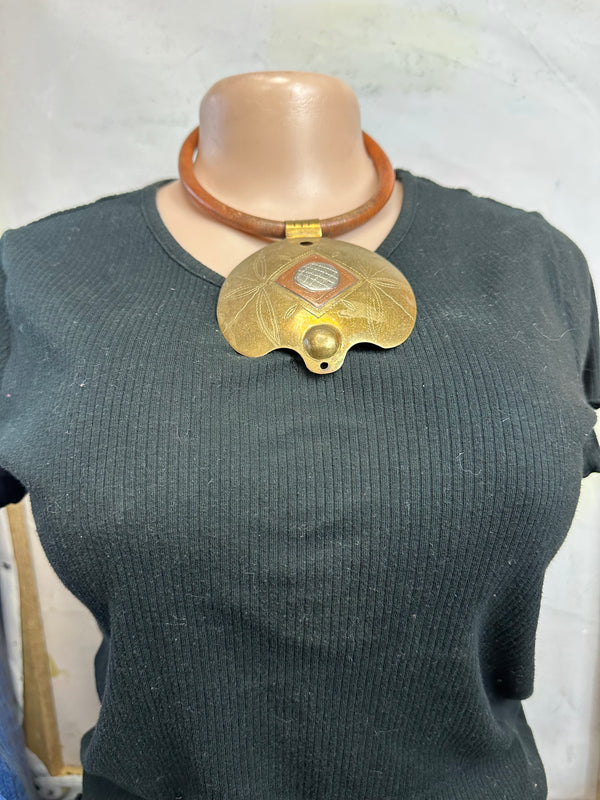 Leather Medallion Necklace 11