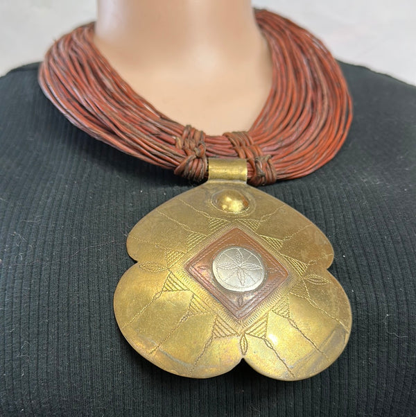 (Leather Medallion Necklace 2