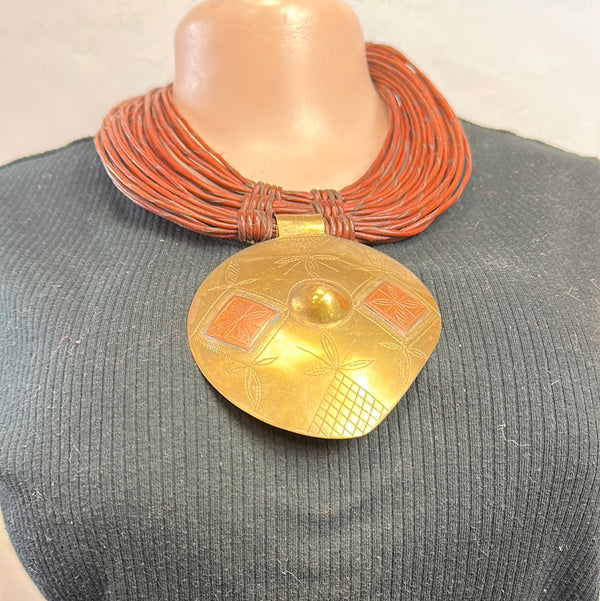 Leather Medallion Necklace 4