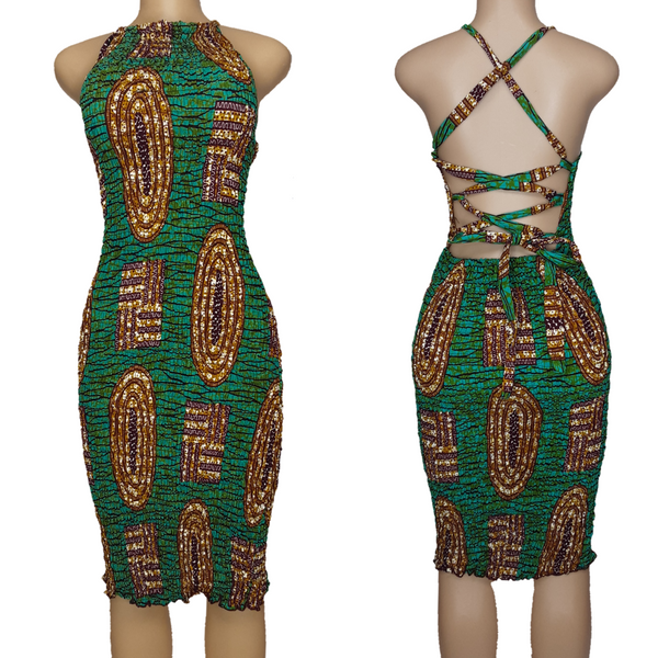 Imani Backless Mini Dress (Jade)