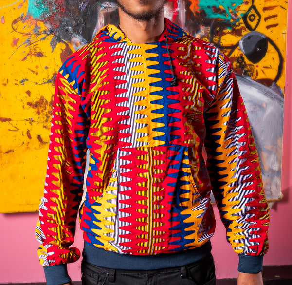 MEN'S AFRICAN PRINT HOODIE (Frequency)