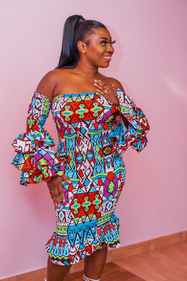 3 Sisters Off Shoulder Dress (Tribe)